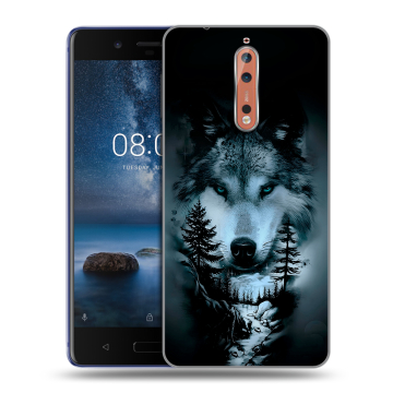 Пластиковый чехол на Nokia 8 с принтом Лесной волк Пластиковый чехол на Nokia 8 с принтом Лесной волк