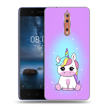 Пластиковый чехол на Nokia 8 с принтом Единорог Пластиковый чехол на Nokia 8 с принтом Единорог