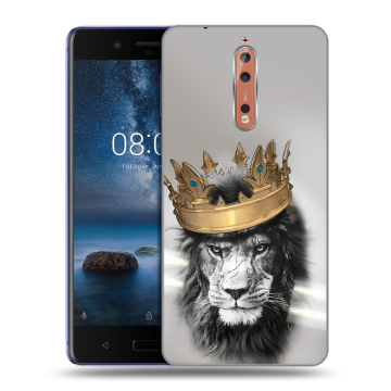 Пластиковый чехол на Nokia 8 с принтом Лев с короной Пластиковый чехол на Nokia 8 с принтом Лев с короной