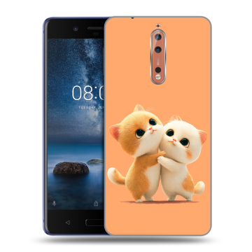 Пластиковый чехол на Nokia 8 с принтом Милые котики Пластиковый чехол на Nokia 8 с принтом Милые котики
