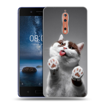 Пластиковый чехол на Nokia 8 с принтом Коты Пластиковый чехол на Nokia 8 с принтом Коты