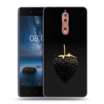 Пластиковый чехол на Nokia 8 с принтом Черная клубника Пластиковый чехол на Nokia 8 с принтом Черная клубника