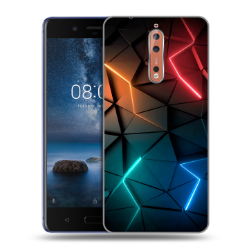 Пластиковый чехол на Nokia 8 с принтом Абстракция неон Пластиковый чехол на Nokia 8 с принтом Абстракция неон
