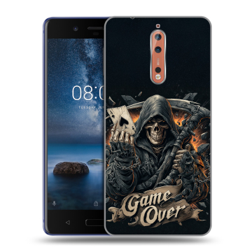 Пластиковый чехол на Nokia 8 с принтом Скелет карты Пластиковый чехол на Nokia 8 с принтом Скелет карты