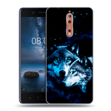 Пластиковый чехол на Nokia 8 с принтом Волки Пластиковый чехол на Nokia 8 с принтом Волки