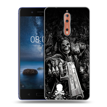 Пластиковый чехол на Nokia 8 с принтом Скелет Пластиковый чехол на Nokia 8 с принтом Скелет