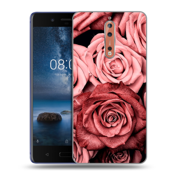 Пластиковый чехол на Nokia 8 с принтом Цветы розы Пластиковый чехол на Nokia 8 с принтом Цветы розы