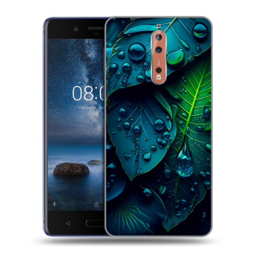 Пластиковый чехол на Nokia 8 с принтом Листья Пластиковый чехол на Nokia 8 с принтом Листья