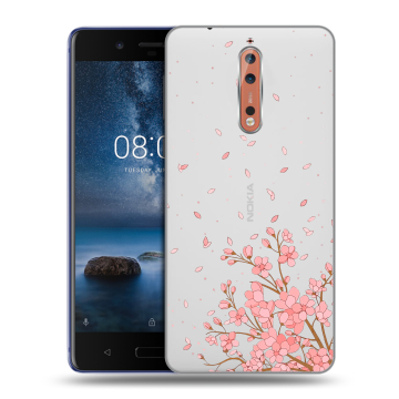Пластиковый чехол на Nokia 8 с принтом Ветка сакуры Пластиковый чехол на Nokia 8 с принтом Ветка сакуры