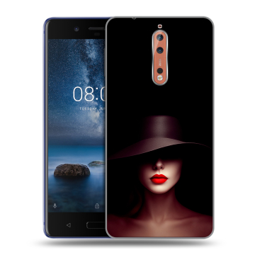 Пластиковый чехол на Nokia 8 с принтом Девушка в шляпе Пластиковый чехол на Nokia 8 с принтом Девушка в шляпе