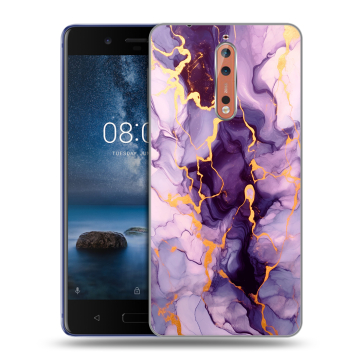 Пластиковый чехол на Nokia 8 с принтом Мрамор Пластиковый чехол на Nokia 8 с принтом Мрамор