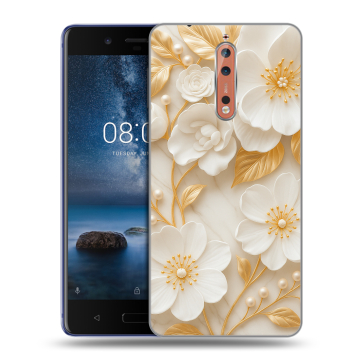 Пластиковый чехол на Nokia 8 с принтом Цветы Пластиковый чехол на Nokia 8 с принтом Цветы