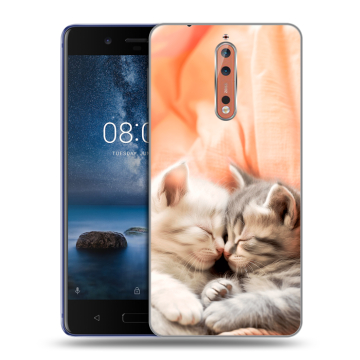 Пластиковый чехол на Nokia 8 с принтом Котята Пластиковый чехол на Nokia 8 с принтом Котята