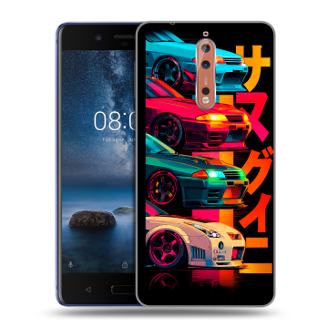 Пластиковый чехол на Nokia 8 с принтом Гоночные машины Пластиковый чехол на Nokia 8 с принтом Гоночные машины