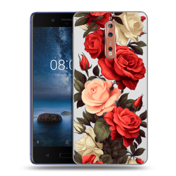 Пластиковый чехол на Nokia 8 с принтом Розы Пластиковый чехол на Nokia 8 с принтом Розы