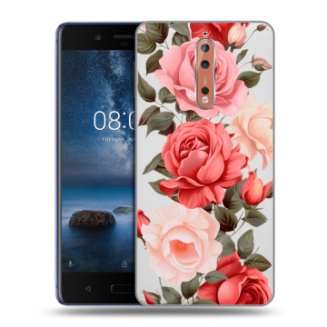 Пластиковый чехол на Nokia 8 с принтом Розы Пластиковый чехол на Nokia 8 с принтом Розы