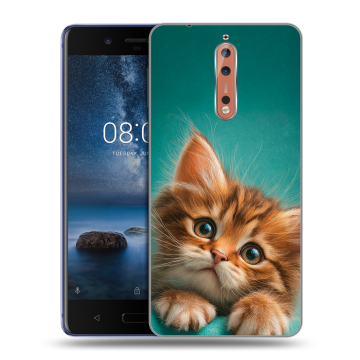 Пластиковый чехол на Nokia 8 с принтом котенок Пластиковый чехол на Nokia 8 с принтом котенок