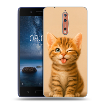Пластиковый чехол на Nokia 8 с принтом котенок Пластиковый чехол на Nokia 8 с принтом котенок
