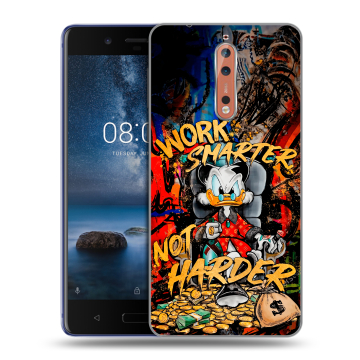 Пластиковый чехол на Nokia 8 с принтом Дональд Дак Деньги Пластиковый чехол на Nokia 8 с принтом Дональд Дак Деньги