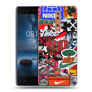 Пластиковый чехол на Nokia 8 с принтом Найк Nike яркий Пластиковый чехол на Nokia 8 с принтом Найк Nike яркий