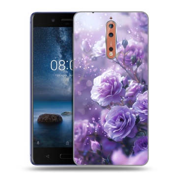 Пластиковый чехол на Nokia 8 с принтом Розы цветы Пластиковый чехол на Nokia 8 с принтом Розы цветы