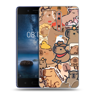 Пластиковый чехол на Nokia 8 с принтом капибара Пластиковый чехол на Nokia 8 с принтом капибара