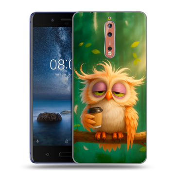 Пластиковый чехол на Nokia 8 с принтом сова Пластиковый чехол на Nokia 8 с принтом сова