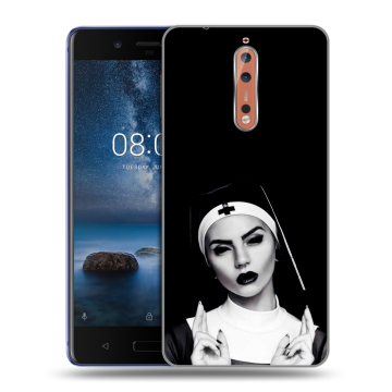 Пластиковый чехол на Nokia 8 с принтом монашка Пластиковый чехол на Nokia 8 с принтом монашка