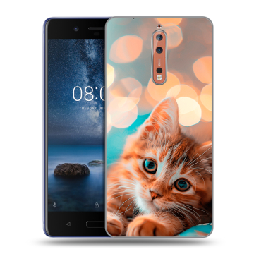Пластиковый чехол на Nokia 8 с принтом котик Пластиковый чехол на Nokia 8 с принтом котик
