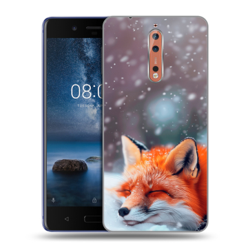 Пластиковый чехол на Nokia 8 с принтом лиса Пластиковый чехол на Nokia 8 с принтом лиса