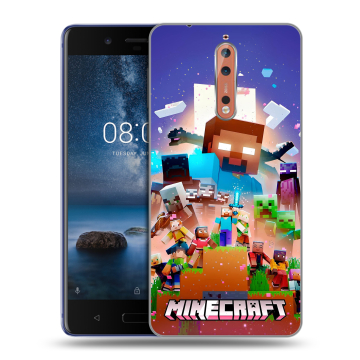 Пластиковый чехол на Nokia 8 с принтом Майнкрафт Minecraft Пластиковый чехол на Nokia 8 с принтом Майнкрафт Minecraft