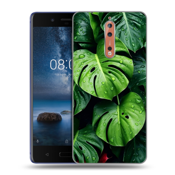 Пластиковый чехол на Nokia 8 с принтом Листья Пластиковый чехол на Nokia 8 с принтом Листья
