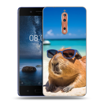Пластиковый чехол на Nokia 8 с принтом Капибара Пластиковый чехол на Nokia 8 с принтом Капибара