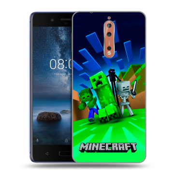 Пластиковый чехол на Nokia 8 с принтом Майнкрафт Пластиковый чехол на Nokia 8 с принтом Майнкрафт