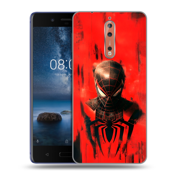Пластиковый чехол на Nokia 8 с принтом человек паук spiderman Пластиковый чехол на Nokia 8 с принтом человек паук spiderman