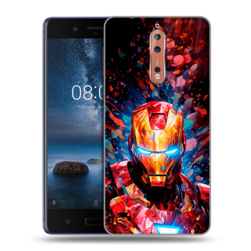 Пластиковый чехол на Nokia 8 с принтом Железный человек Ironman Пластиковый чехол на Nokia 8 с принтом Железный человек Ironman