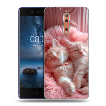 Пластиковый чехол на Nokia 8 с принтом котята котики Пластиковый чехол на Nokia 8 с принтом котята котики