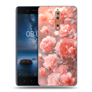 Пластиковый чехол на Nokia 8 с принтом Розы цветы Пластиковый чехол на Nokia 8 с принтом Розы цветы
