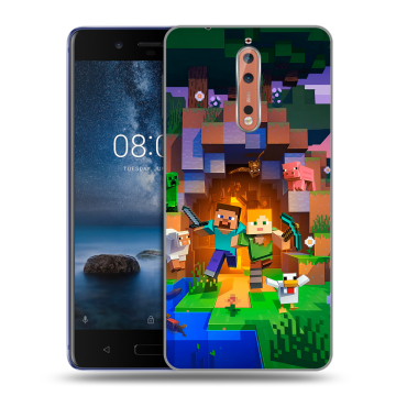 Пластиковый чехол на Nokia 8 с принтом Майнкрафт Minecraft Пластиковый чехол на Nokia 8 с принтом Майнкрафт Minecraft