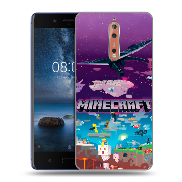 Пластиковый чехол на Nokia 8 с принтом Майнкрафт Minecraft Пластиковый чехол на Nokia 8 с принтом Майнкрафт Minecraft