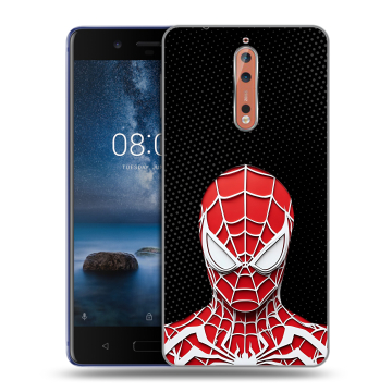 Пластиковый чехол на Nokia 8 с принтом человек паук spiderman Пластиковый чехол на Nokia 8 с принтом человек паук spiderman