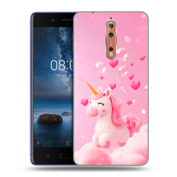 Пластиковый чехол на Nokia 8 с принтом Единорог Пластиковый чехол на Nokia 8 с принтом Единорог