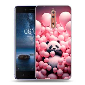 Пластиковый чехол на Nokia 8 с принтом Панда Пластиковый чехол на Nokia 8 с принтом Панда
