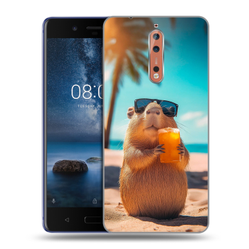 Пластиковый чехол на Nokia 8 с принтом Капибара