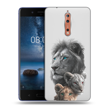 Пластиковый чехол на Nokia 8 с принтом Львы Пластиковый чехол на Nokia 8 с принтом Львы