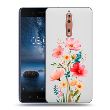 Пластиковый чехол на Nokia 8 с принтом Цветы Пластиковый чехол на Nokia 8 с принтом Цветы