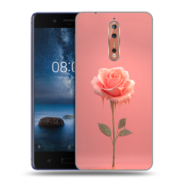 Пластиковый чехол на Nokia 8 с принтом Розовая роза Пластиковый чехол на Nokia 8 с принтом Розовая роза