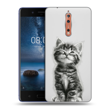 Пластиковый чехол на Nokia 8 с принтом Котенок Пластиковый чехол на Nokia 8 с принтом Котенок