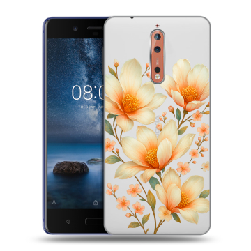 Пластиковый чехол на Nokia 8 с принтом Цветы Пластиковый чехол на Nokia 8 с принтом Цветы