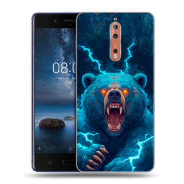 Пластиковый чехол на Nokia 8 с принтом Медведь Пластиковый чехол на Nokia 8 с принтом Медведь